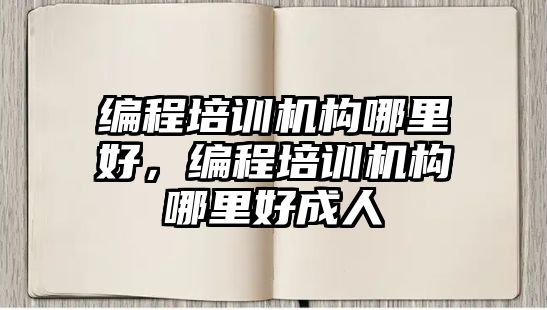 編程培訓機構(gòu)哪里好，編程培訓機構(gòu)哪里好成人