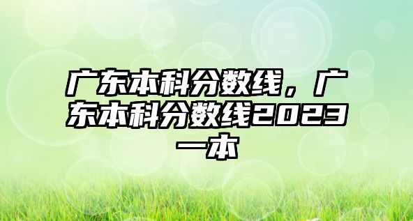 廣東本科分數線，廣東本科分數線2023一本