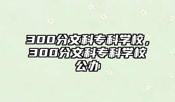 300分文科專科學(xué)校，300分文科專科學(xué)校公辦