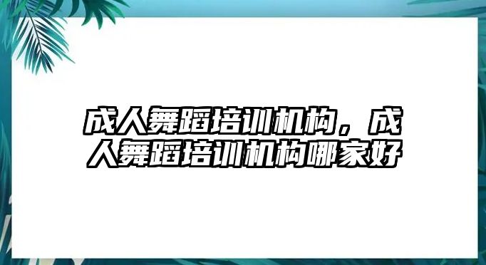 成人舞蹈培訓(xùn)機(jī)構(gòu)，成人舞蹈培訓(xùn)機(jī)構(gòu)哪家好