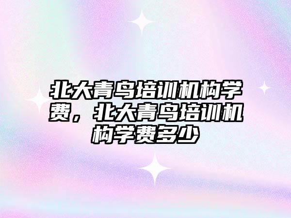 北大青鳥培訓機構學費，北大青鳥培訓機構學費多少