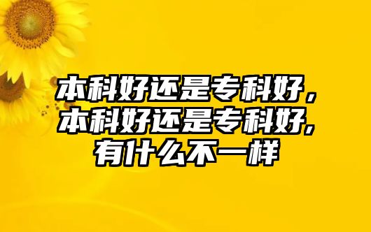 本科好還是專科好，本科好還是專科好,有什么不一樣