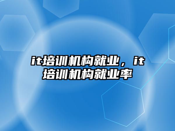 it培訓機構(gòu)就業(yè)，it培訓機構(gòu)就業(yè)率