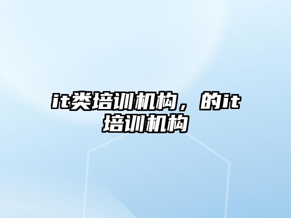 it類培訓(xùn)機(jī)構(gòu)，的it培訓(xùn)機(jī)構(gòu)