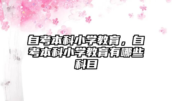 自考本科小學(xué)教育，自考本科小學(xué)教育有哪些科目