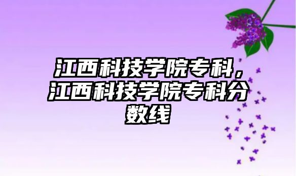 江西科技學(xué)院專科，江西科技學(xué)院專科分?jǐn)?shù)線