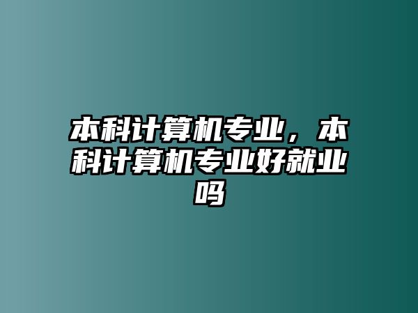 本科計算機(jī)專業(yè)，本科計算機(jī)專業(yè)好就業(yè)嗎