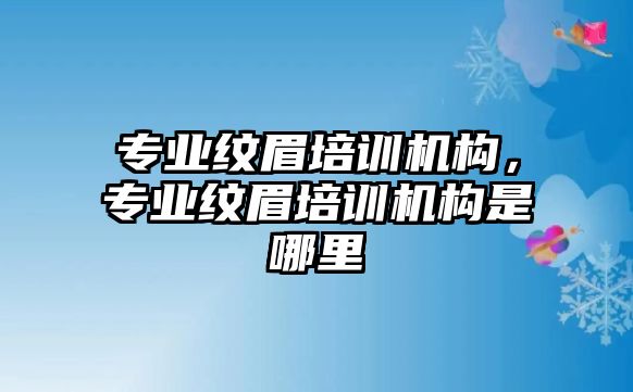 專業(yè)紋眉培訓(xùn)機(jī)構(gòu)，專業(yè)紋眉培訓(xùn)機(jī)構(gòu)是哪里