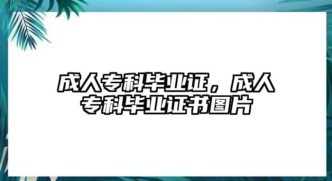 成人專科畢業(yè)證，成人專科畢業(yè)證書圖片