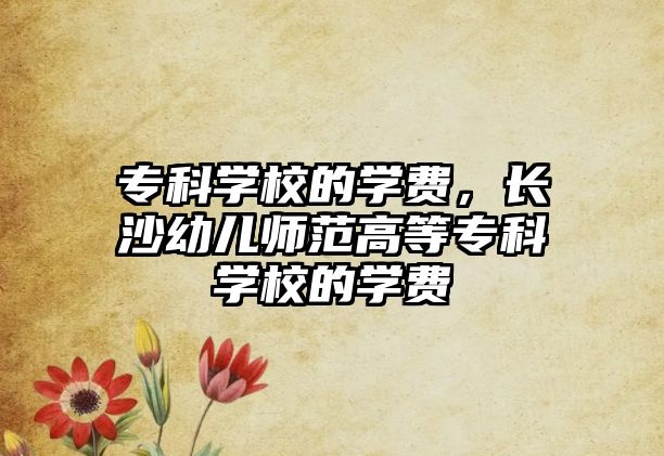 專科學(xué)校的學(xué)費，長沙幼兒師范高等專科學(xué)校的學(xué)費