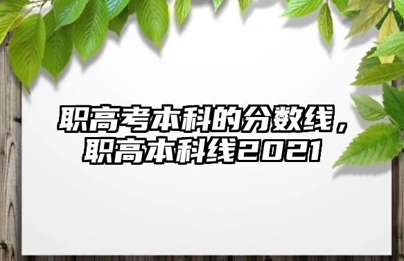 職高考本科的分?jǐn)?shù)線，職高本科線2021