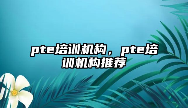 pte培訓機構(gòu)，pte培訓機構(gòu)推薦