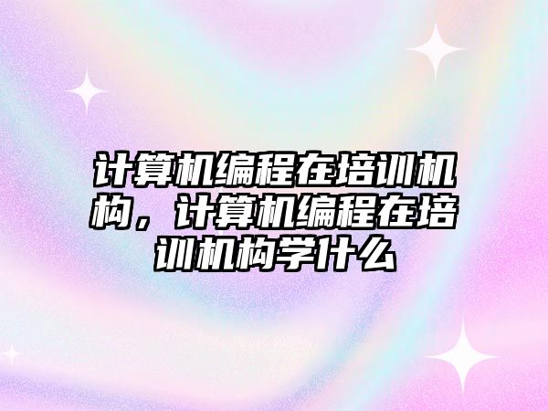 計算機編程在培訓(xùn)機構(gòu)，計算機編程在培訓(xùn)機構(gòu)學(xué)什么