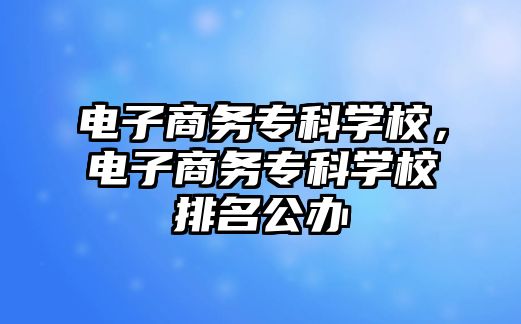 電子商務(wù)專科學(xué)校，電子商務(wù)專科學(xué)校排名公辦