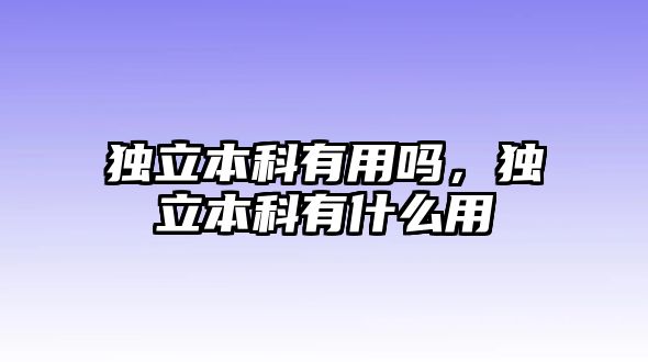 獨立本科有用嗎，獨立本科有什么用