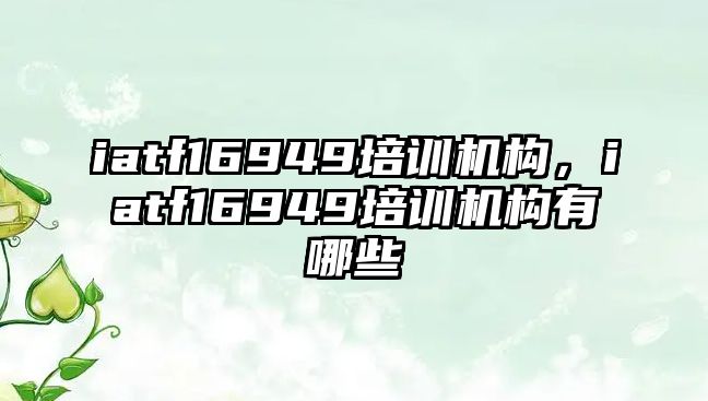 iatf16949培訓(xùn)機(jī)構(gòu)，iatf16949培訓(xùn)機(jī)構(gòu)有哪些