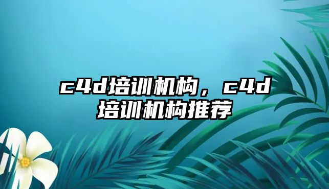 c4d培訓機構，c4d培訓機構推薦