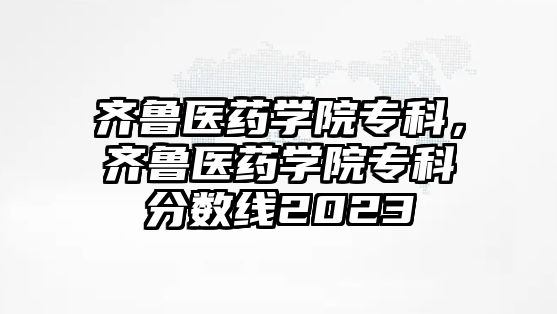 齊魯醫(yī)藥學院專科，齊魯醫(yī)藥學院專科分數(shù)線2023