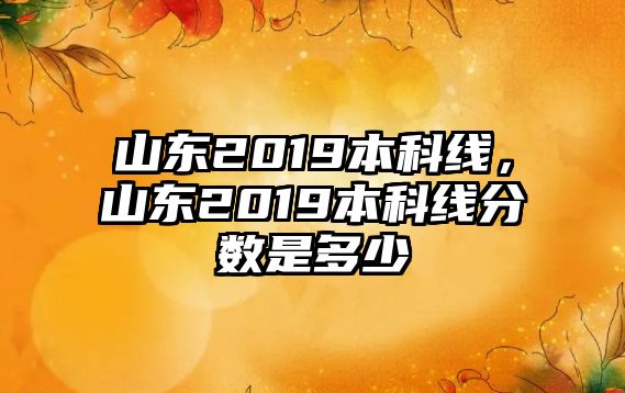 山東2019本科線，山東2019本科線分數(shù)是多少