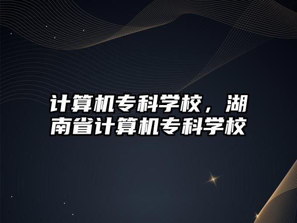 計算機專科學(xué)校，湖南省計算機專科學(xué)校