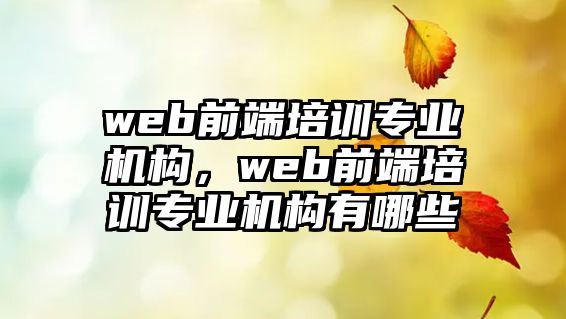 web前端培訓(xùn)專業(yè)機(jī)構(gòu)，web前端培訓(xùn)專業(yè)機(jī)構(gòu)有哪些