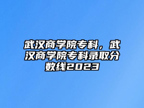 武漢商學(xué)院專科，武漢商學(xué)院專科錄取分數(shù)線2023