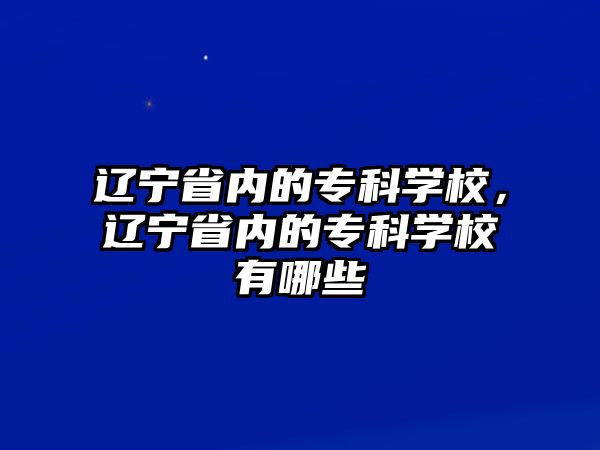 遼寧省內(nèi)的專科學(xué)校，遼寧省內(nèi)的專科學(xué)校有哪些