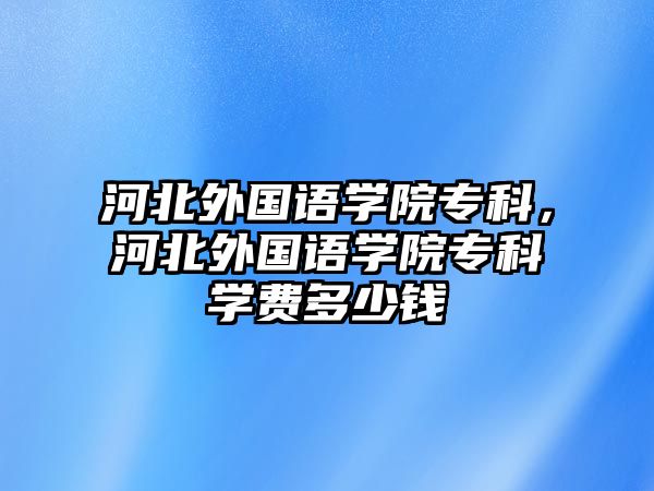 河北外國語學(xué)院專科，河北外國語學(xué)院專科學(xué)費(fèi)多少錢