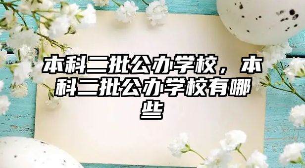 本科二批公辦學校，本科二批公辦學校有哪些