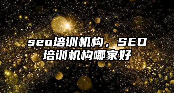 seo培訓機構，SEO培訓機構哪家好