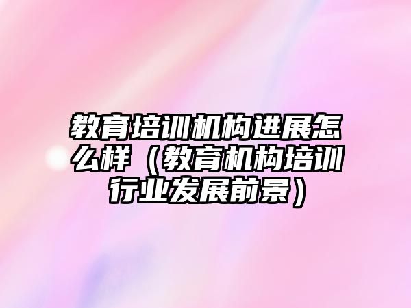 教育培訓機構(gòu)進展怎么樣（教育機構(gòu)培訓行業(yè)發(fā)展前景）