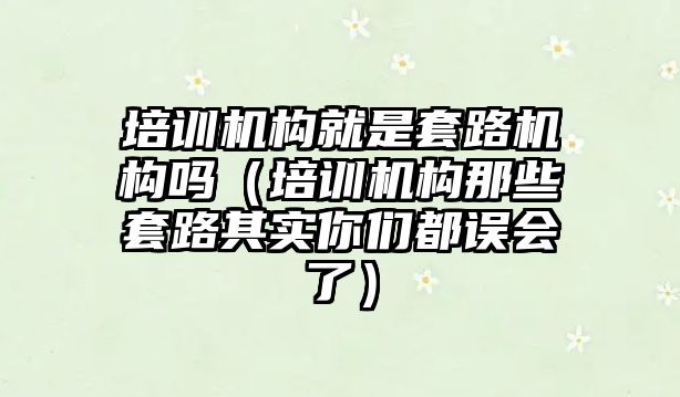 培訓機構就是套路機構嗎（培訓機構那些套路其實你們都誤會了）