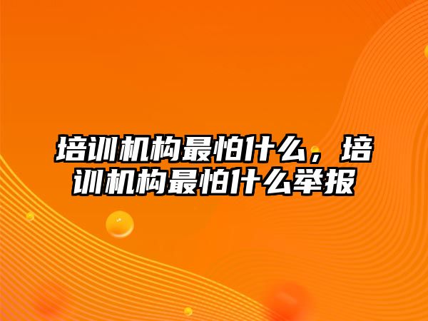 培訓(xùn)機(jī)構(gòu)最怕什么，培訓(xùn)機(jī)構(gòu)最怕什么舉報(bào)