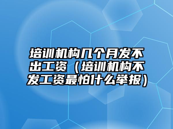 培訓(xùn)機(jī)構(gòu)幾個(gè)月發(fā)不出工資（培訓(xùn)機(jī)構(gòu)不發(fā)工資最怕什么舉報(bào)）