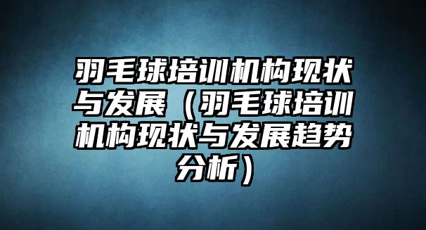 羽毛球培訓(xùn)機(jī)構(gòu)現(xiàn)狀與發(fā)展（羽毛球培訓(xùn)機(jī)構(gòu)現(xiàn)狀與發(fā)展趨勢(shì)分析）