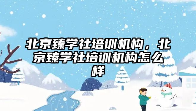 北京臻學社培訓機構(gòu)，北京臻學社培訓機構(gòu)怎么樣