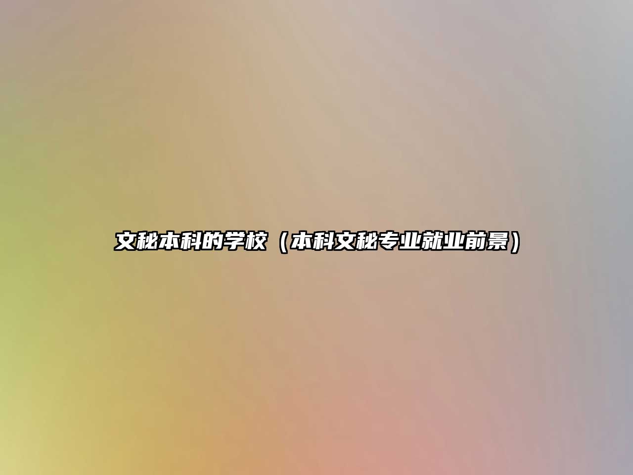 文秘本科的學(xué)校（本科文秘專業(yè)就業(yè)前景）