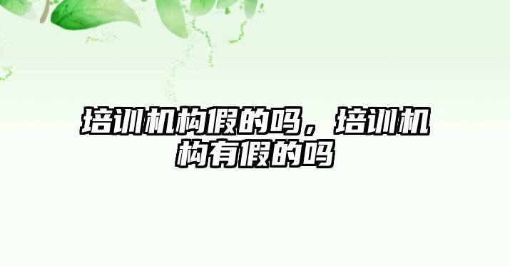 培訓(xùn)機構(gòu)假的嗎，培訓(xùn)機構(gòu)有假的嗎