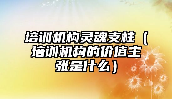 培訓(xùn)機構(gòu)靈魂支柱（培訓(xùn)機構(gòu)的價值主張是什么）