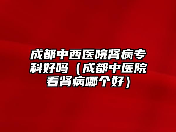 成都中西醫(yī)院腎病專科好嗎（成都中醫(yī)院看腎病哪個(gè)好）