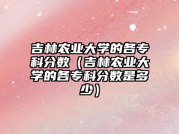 吉林農(nóng)業(yè)大學(xué)的各專科分?jǐn)?shù)（吉林農(nóng)業(yè)大學(xué)的各專科分?jǐn)?shù)是多少）