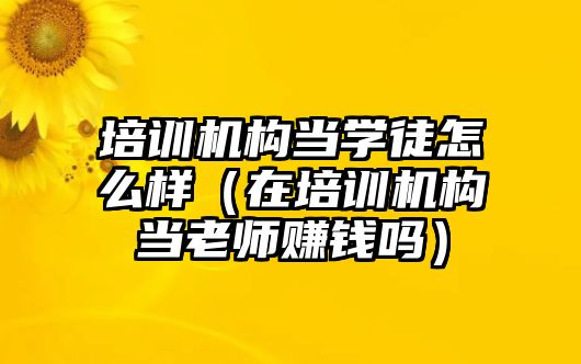 培訓(xùn)機(jī)構(gòu)當(dāng)學(xué)徒怎么樣（在培訓(xùn)機(jī)構(gòu)當(dāng)老師賺錢嗎）