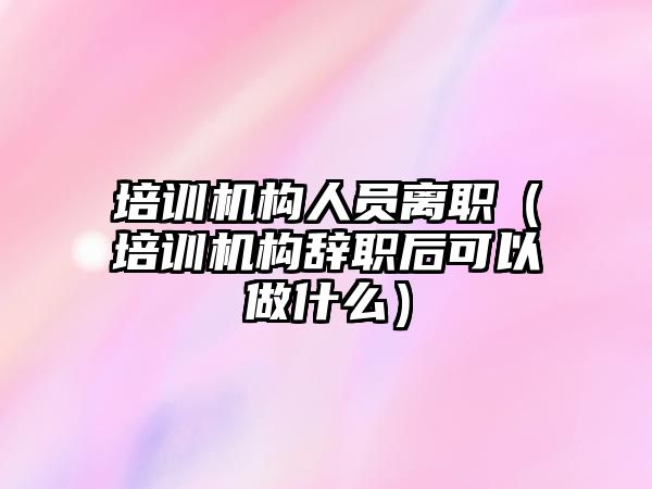 培訓(xùn)機構(gòu)人員離職（培訓(xùn)機構(gòu)辭職后可以做什么）