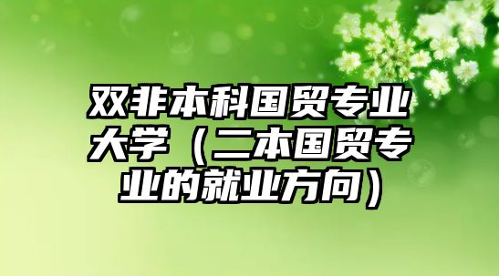 雙非本科國貿專業(yè)大學（二本國貿專業(yè)的就業(yè)方向）