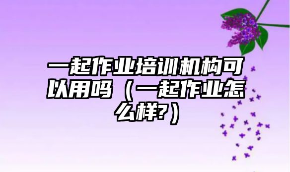 一起作業(yè)培訓(xùn)機(jī)構(gòu)可以用嗎（一起作業(yè)怎么樣?）