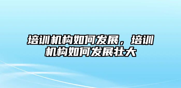 培訓(xùn)機構(gòu)如何發(fā)展，培訓(xùn)機構(gòu)如何發(fā)展壯大