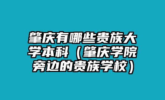 肇慶有哪些貴族大學(xué)本科（肇慶學(xué)院旁邊的貴族學(xué)校）