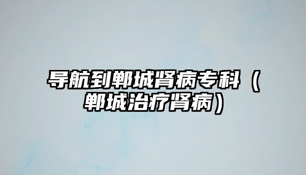 導(dǎo)航到鄲城腎病專科（鄲城治療腎病）