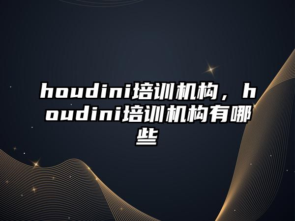 houdini培訓(xùn)機(jī)構(gòu)，houdini培訓(xùn)機(jī)構(gòu)有哪些