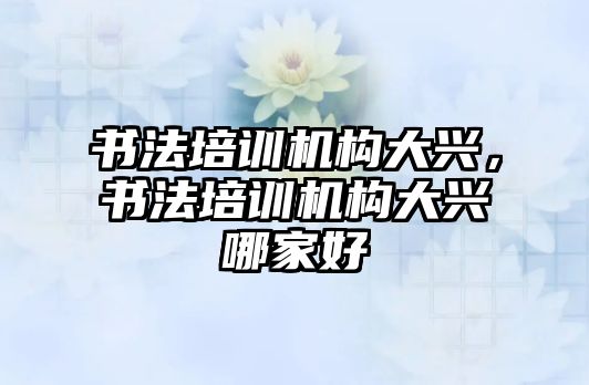 書法培訓機構(gòu)大興，書法培訓機構(gòu)大興哪家好